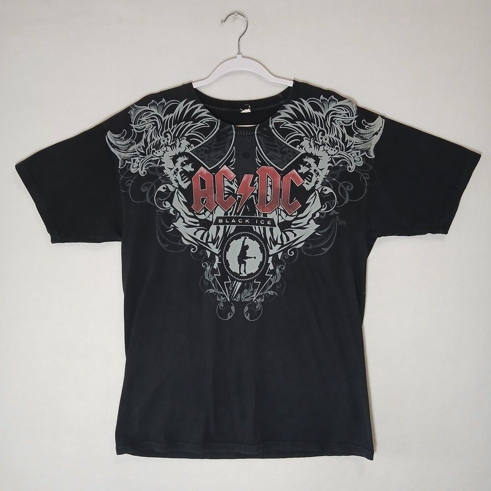 Vintage ACDC Black Ice Graphic Tshirt Single Stitch #1137